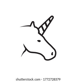 line icon unicorn head vector isolated on white background