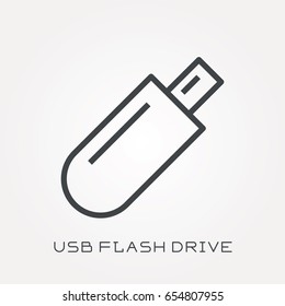 Line icon USB flash drive