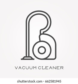 Line icon vacuum cleaner