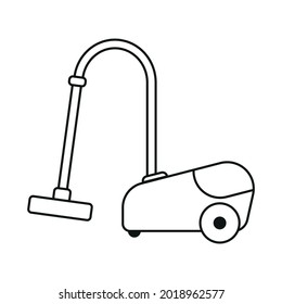 Line icon vacuum cleaner isolated on white background. Vector illustration.
