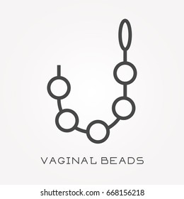 Line icon vaginal beads