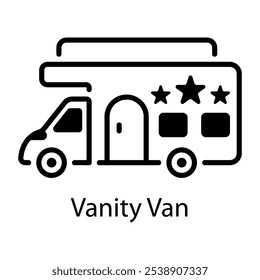 Un icono de línea de vanidad van 