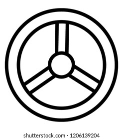 A line icon vector of car steering wheel