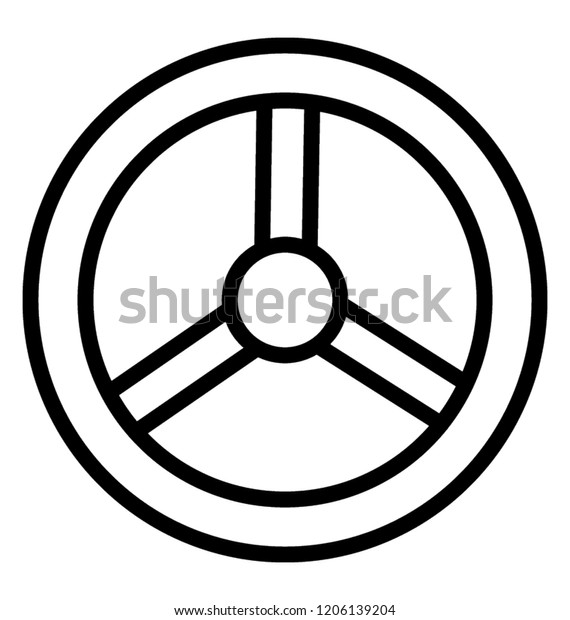 A line icon vector\
of car steering wheel