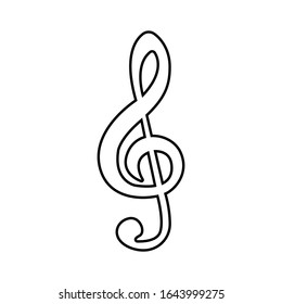 Line icon vector clef symbol music