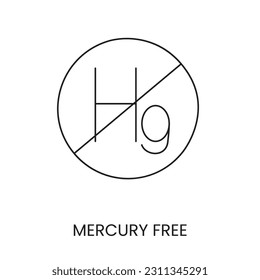 Line icon in vector depicting no mercury, no mercury sign