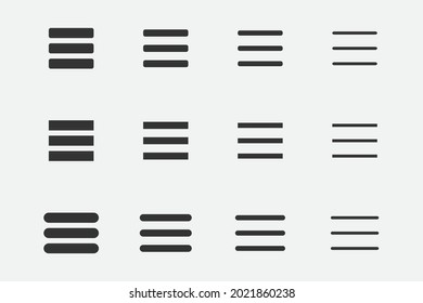 Line icon vector element design. Set interface menu symbol. List icons outline style.