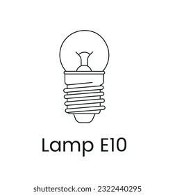 Line icon in vector format representing a lamp with E10 base