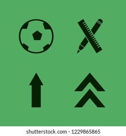 line icon. line vector icons set soccer ball, up arrow and ruler and pencil