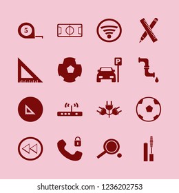line icon. line vector icons set ruler and pencil, tape measure, electric plugs and soccer ball