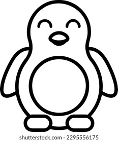 Zeilensymbol, Vektorgrafik eines Pinguins. Eiswild.