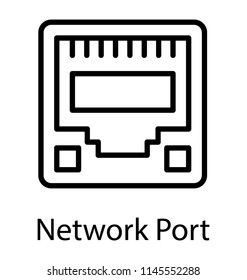 A line icon vector image of network port