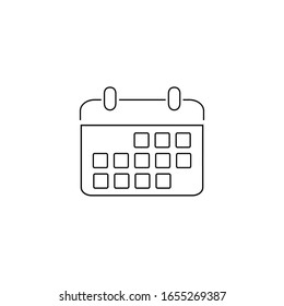 С vector de icono de línea alendar, en fondo blanco editable