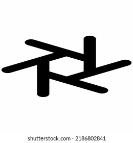 plantilla de diseño de cristales de nieve vectorial de icono de línea e ilustración con trazo editable