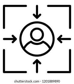 Line icon vector of a target audience