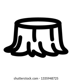 Line icon vector of wood log 