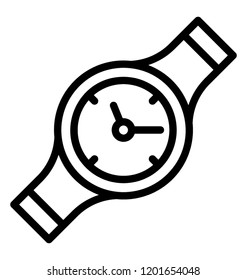 A line icon vector of wristwatch, punctuality concept 