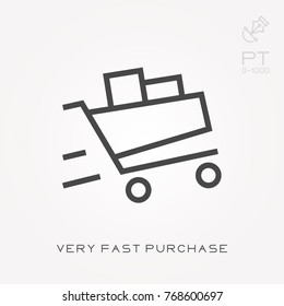 Line icon very fast purchase
