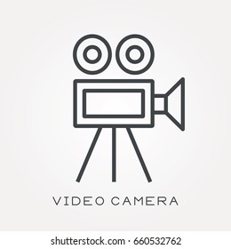 Line icon video camera