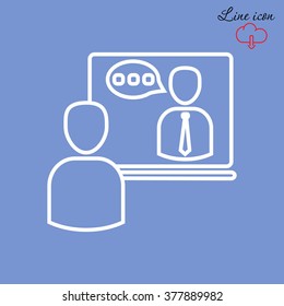Line icon- video conference 