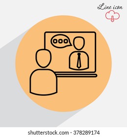 Line icon- video conference 