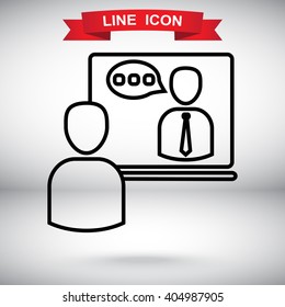 Line icon- video conference 