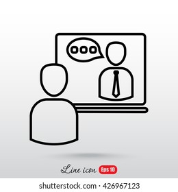 Line icon- video conference 