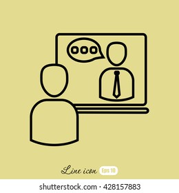 Line icon- video conference 