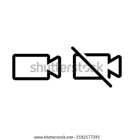 line icon video turn on and turn off isolated on white background.