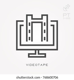 Line icon videotape