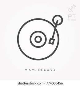 Line icon vinyl record