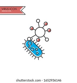 Line icon of a virus Health care icon.