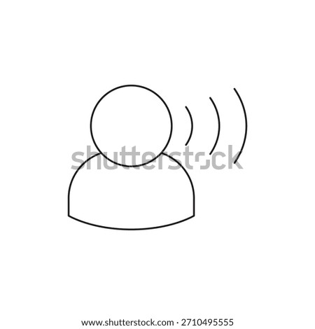 Line icon for voice command, speaking, or audio.