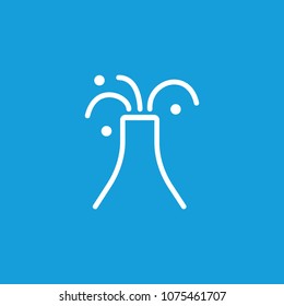 Line icon of volcano eruption. Eruption danger, seismically active zone, warning sign. Can be used for signboards, poster, brochure pictograms