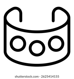 Line icon of a vr headset showing the user interface