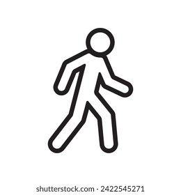 símbolo de línea símbolo de caminata signo de vector plano en fondo blanco