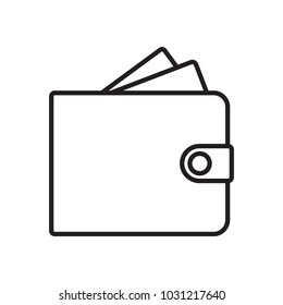 Line icon wallet isolated on white background. Vector illustration.