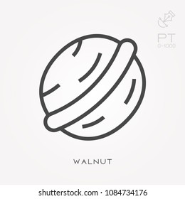 Line icon walnut
