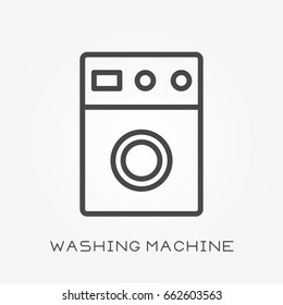 Line icon washing machine