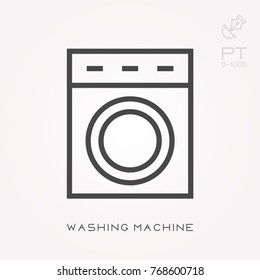 Line icon washing machine
