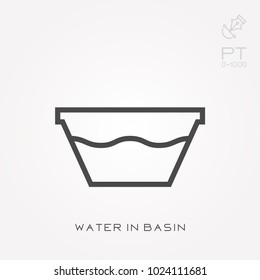 Line icon water in basin