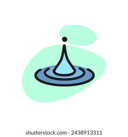 Icono de línea de la gota de agua. Salpicadura, charco, aceite. Concepto de agua. Se puede utilizar para temas como la naturaleza, el medio ambiente, el clima