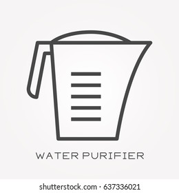 Line icon water purifier