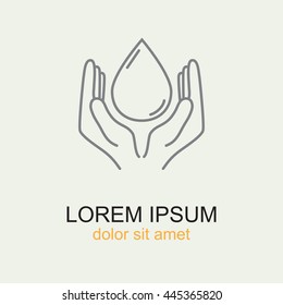 Line icon- water  save