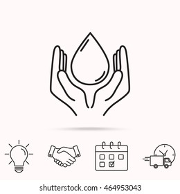 Line icon- water  save