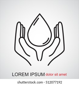 Line icon- water  save