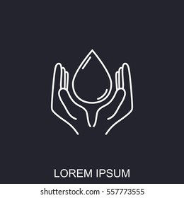 Line icon- water  save
