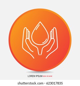 Line icon- water  save