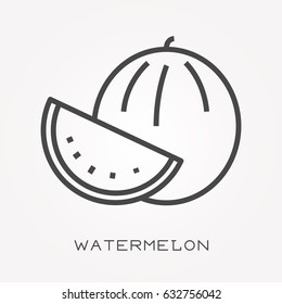 Line icon watermelon