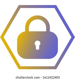 Line icon for web design lock